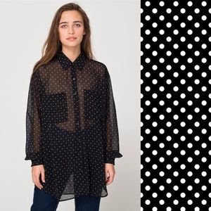 American Apparel Oversized Chiffon Button Up